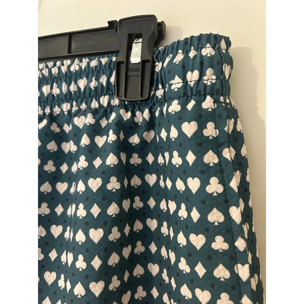 Abercrombie & Fitch Men’s Stretch Swim Short Teal Green Diamond Heart Spade EUC